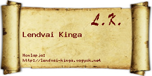 Lendvai Kinga névjegykártya