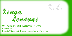 kinga lendvai business card